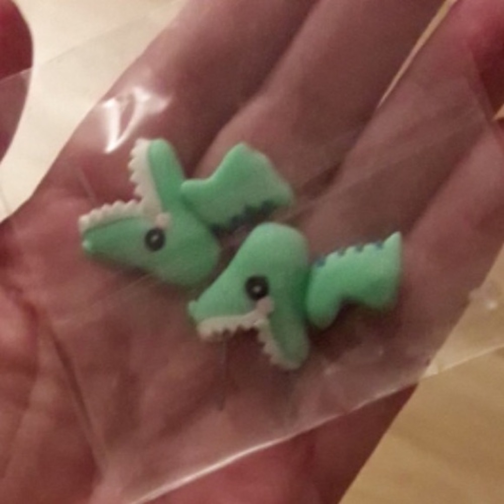 !!LAST PAIR!! Homemade Polymer Dinosaur Earrings - Picture 2 of 4